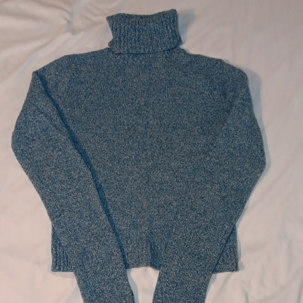 Vintage Womens Abercrombie & Fitch 100% Lambswool Rib Knit Turtleneck Sweater